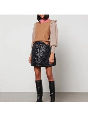 BAUM UND PFERDGARTEN Sierra Nylon Quilted Mini Skirt In Black Size 42